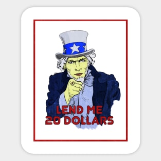 beggar uncle sam Sticker